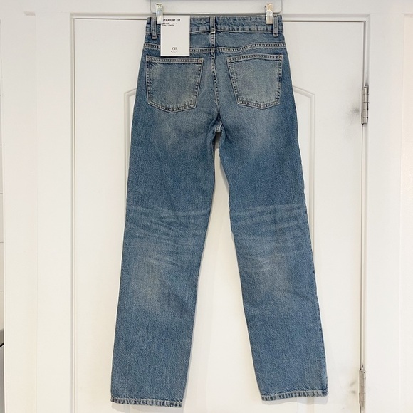 Zara +Denim Mid-rise Straight Leg Jean Ankle Length - 4 - Picture 2 of 3